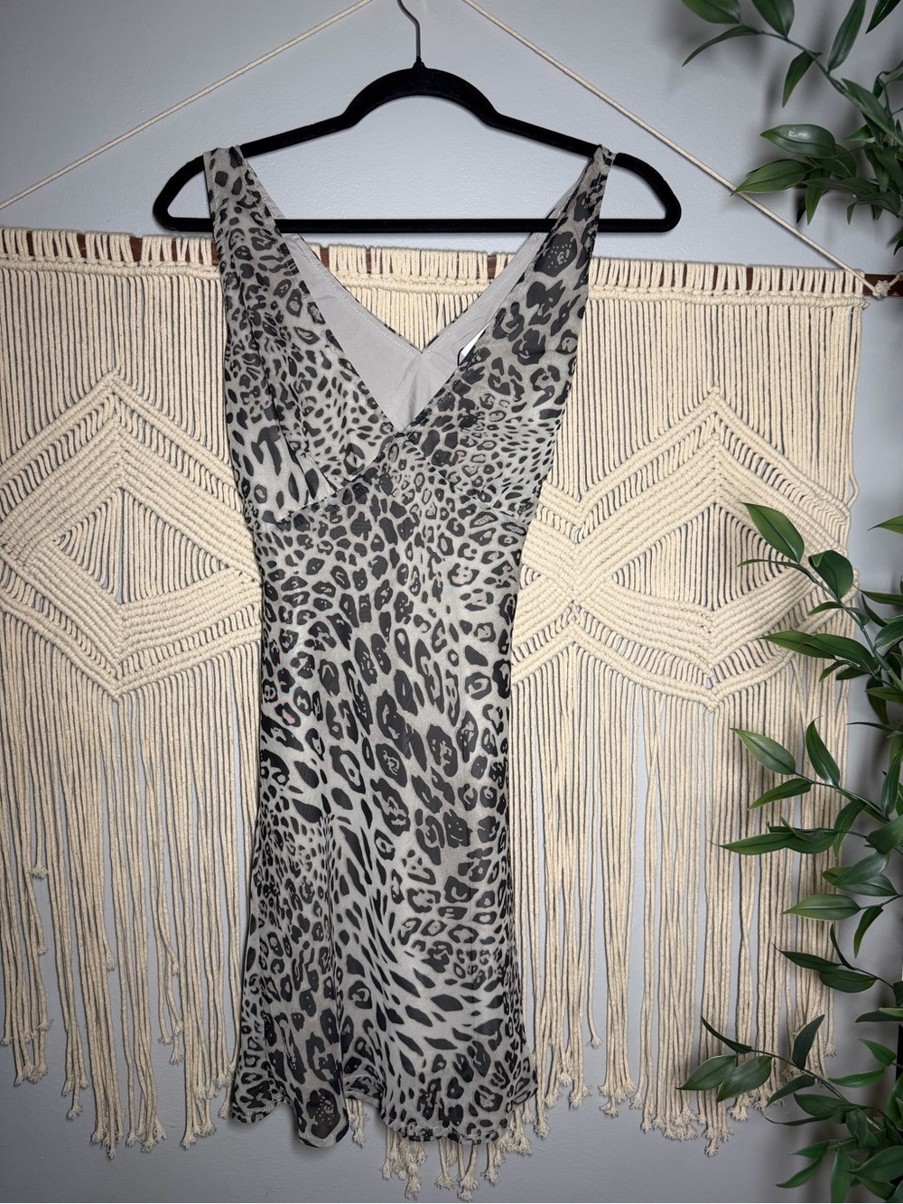 Princess Polly Beige and Black Leopard Slip Dress